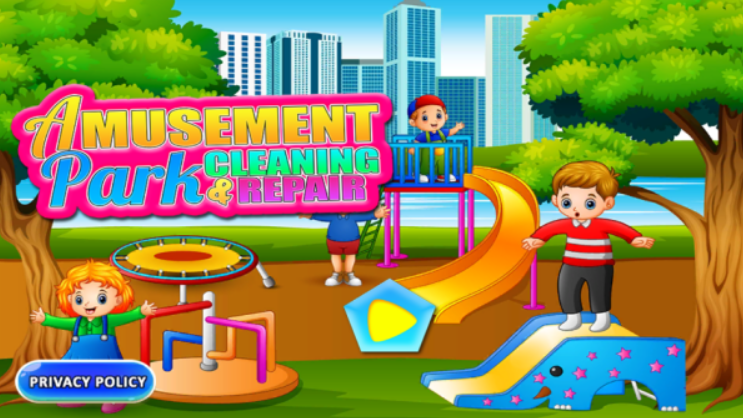 游乐园清洁和修理